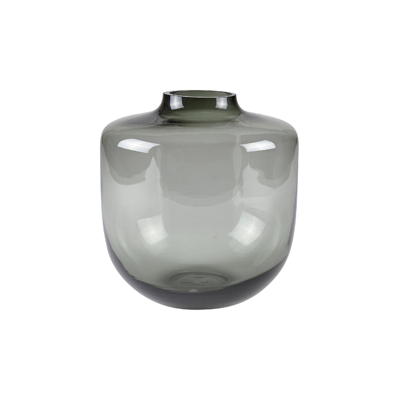 Daun Vase | Grey Glass | 21cm