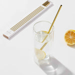 Reusable Metal Straws | Set of 4 | Gold