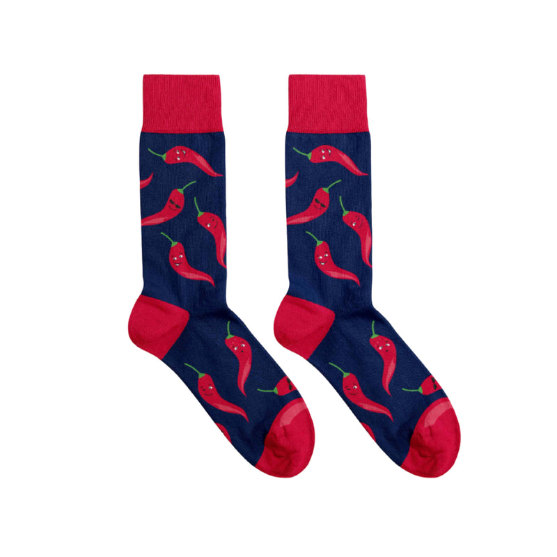 Women's Hot Chilli Pepper Socks | Red & Blue