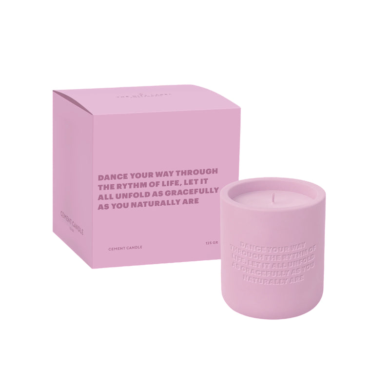 'Dance Your Way' Cement Candle | Orange Blossom & Mineral Amber | Pink