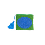 Make Up Bag/Pouch | Blue & Green Oval | Medium