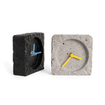 Square Stone-Look Mantel Clock | Black