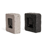 Square Stone-Look Mantel Clock | Black