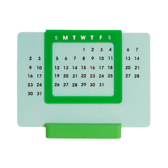 Acrylic 365 Day Desk Calendar | Light Blue & Green