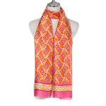 Lightweight Geometric Scarf | Orange & Pink