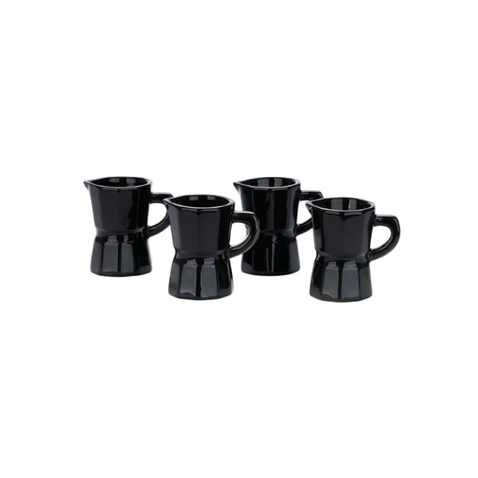 Moka Ceramic Espresso Coffee Cups | Black | Set of 4