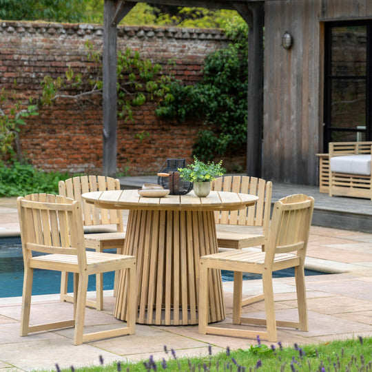 Outdoor Rialto Round 4 Seater Dining Table | Natural