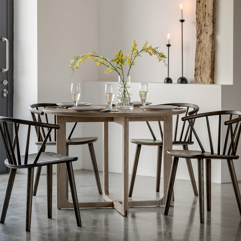 Craft Oak Round Dining Table | Smoked