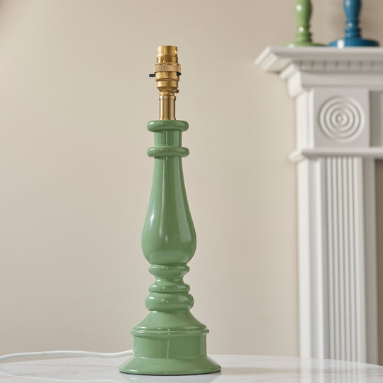 Myrtle Spindle Table Lamp Base | Cotswold Green