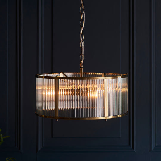 Ridgeton 3 Bulb Pendant Light | Antique Brass