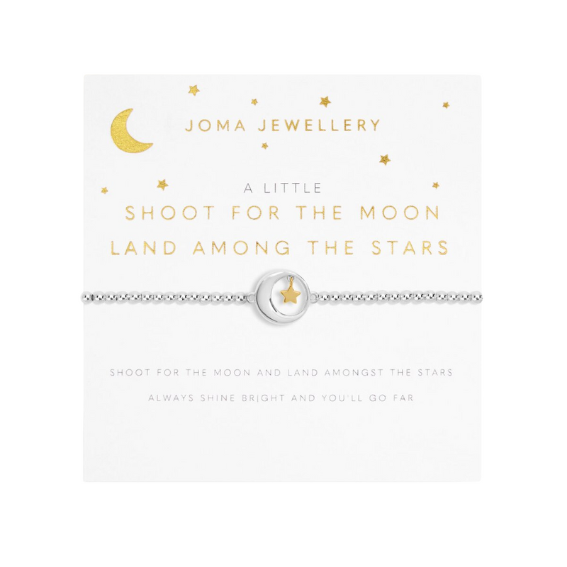 Children's A Little 'Shoot For The Moon Land Among The Stars Bracelet | Silver & Gold Plated