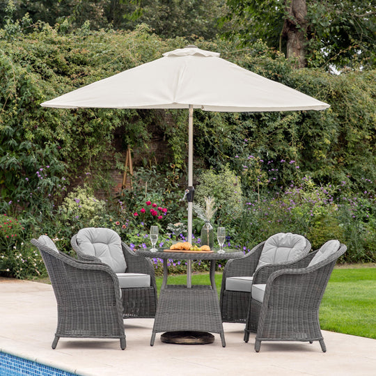 Outdoor Vazzano Parasol | Cream | 3m