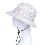 Aqua Leopard Print Waterproof Bucket Hat | Grey