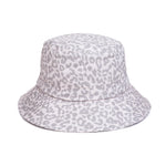 Aqua Leopard Print Waterproof Bucket Hat | Grey