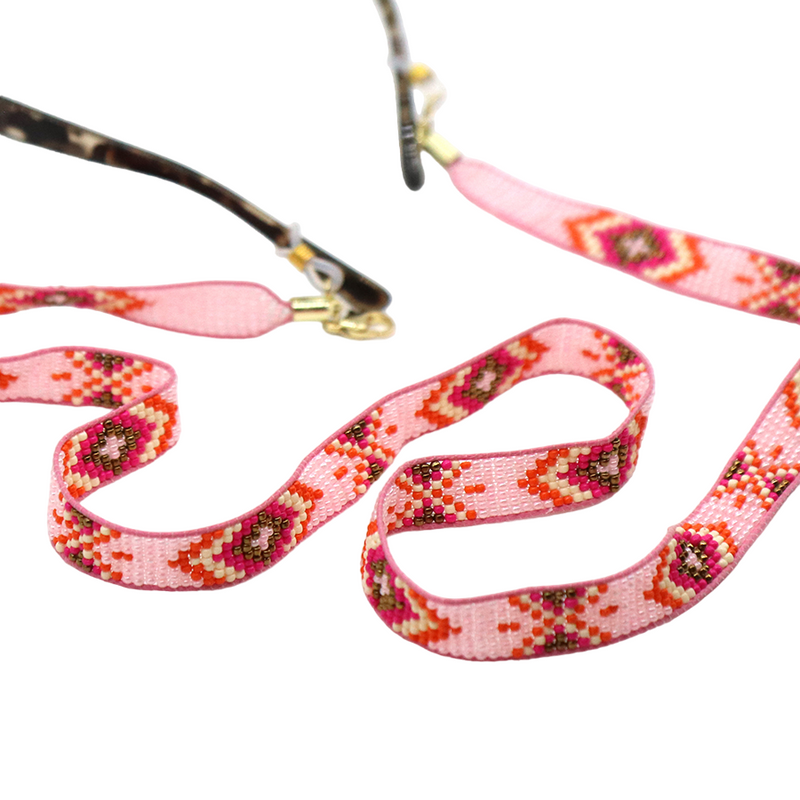 Beaded Glasses Chain | Pink Mix