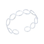 Delphine Circle Cuff Bangle | Silver Plated