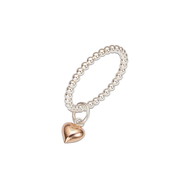 Heart Stacking Ring | Lulu | Sterling Silver & Rose Gold Plated