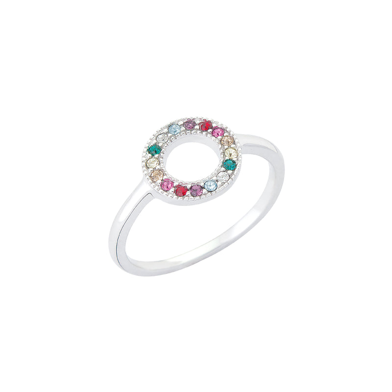 Open Circle Rainbow Ring | Nola | Sterling Silver