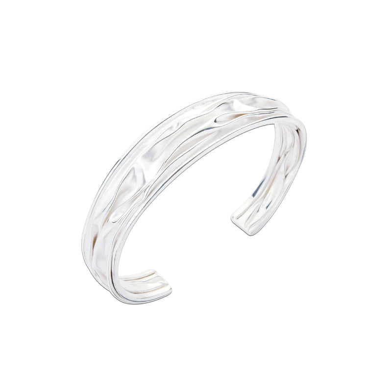 Ruched Cuff | Rosalyn | Satin Narrow | Sterling Silver