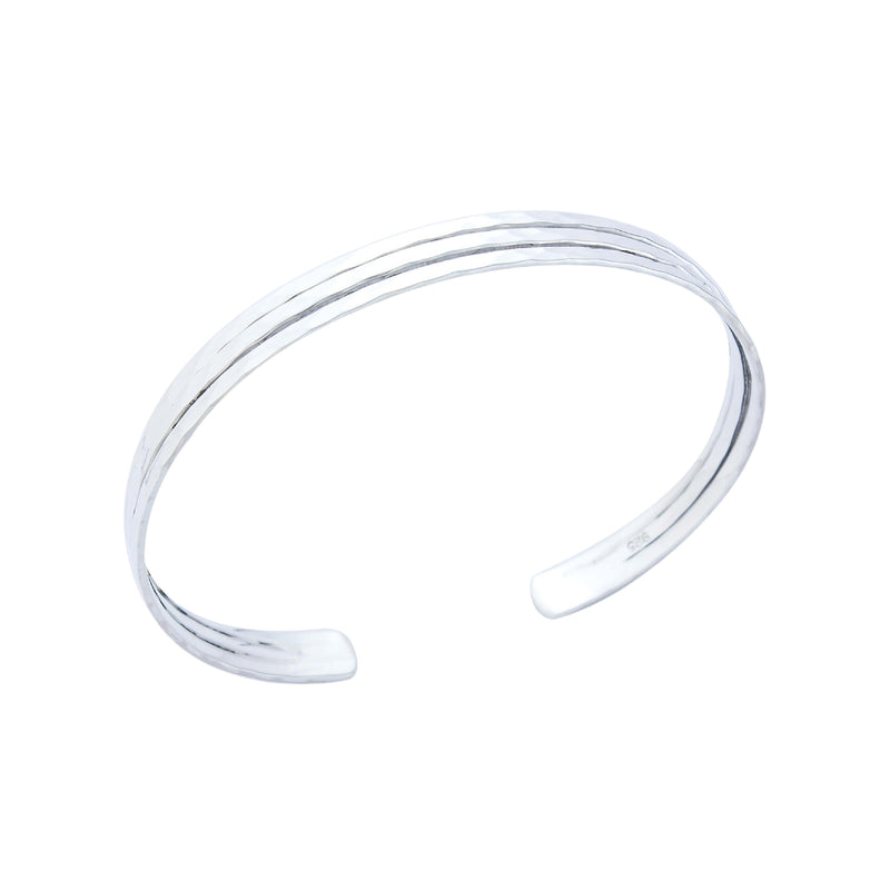 Sylvie Hammered Cuff Bangle | Sterling Silver