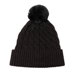 Cable Knit Pom Pom Hat | Black