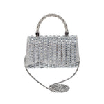 Crystal Side Bag with Chain Strap | Silver