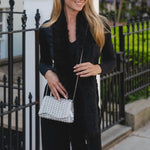 Crystal Side Bag with Chain Strap | Silver