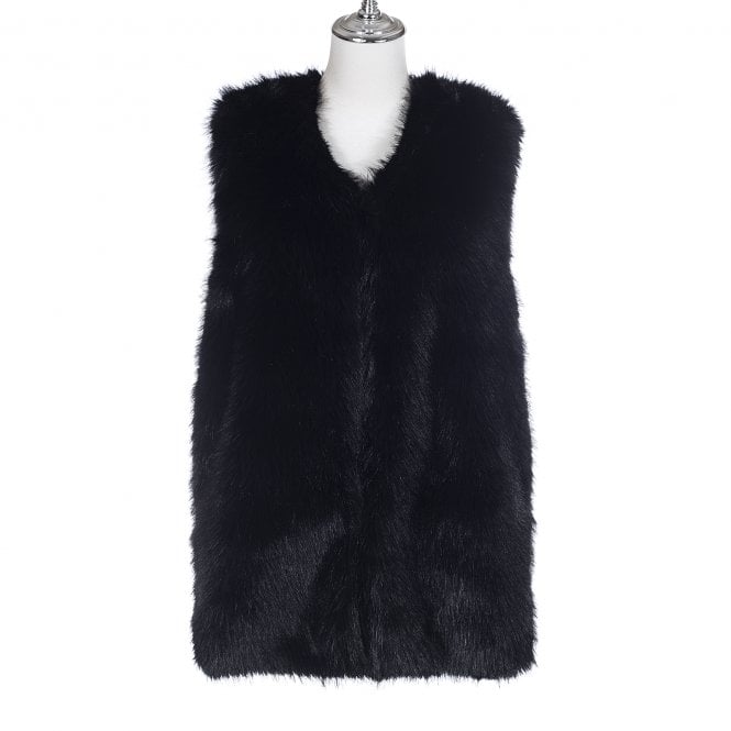 Fur body warmer black 2025