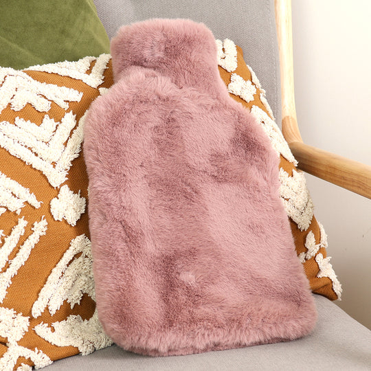 Faux Fur Hot Water Bottle | Dusky Pink
