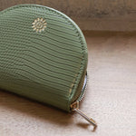 Vegan Leather Half Moon Purse | Pea Green