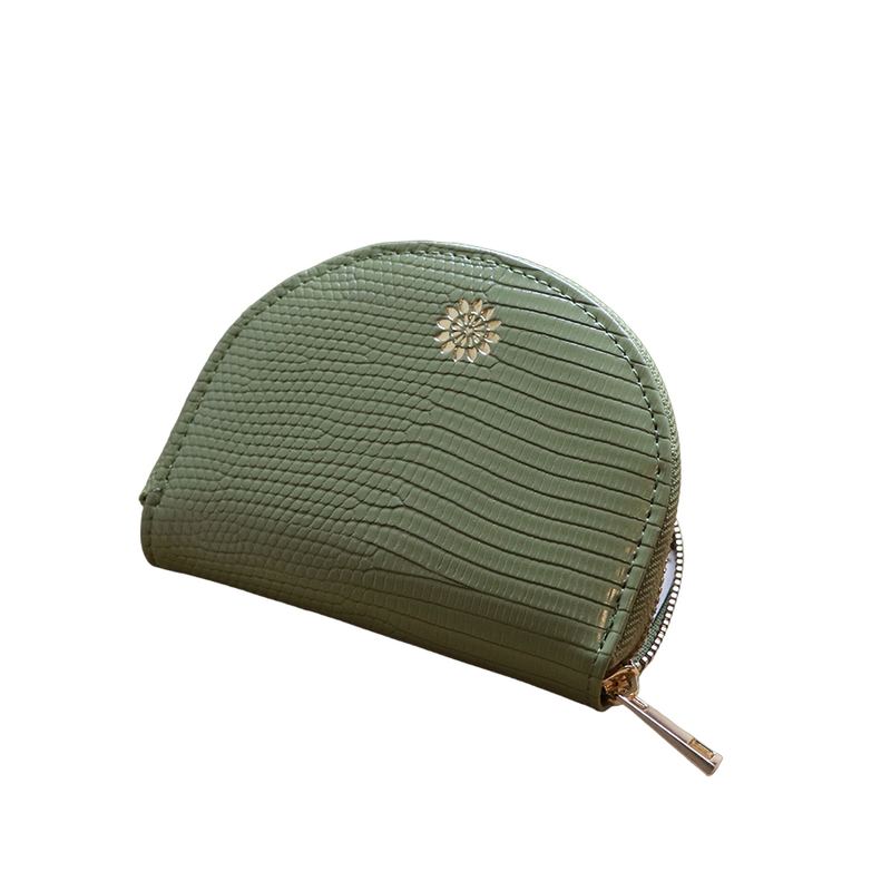 Vegan Leather Half Moon Purse | Pea Green