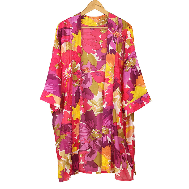 Floral Print Kimono | Pink Mix | Longline