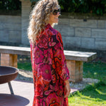 Floral Print Kimono | Red Mix | Longline