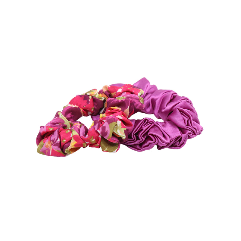 Floral Scrunchies | Purple Mix | Set of 2