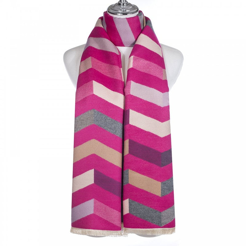 Geometric Print Scarf | Pink Mix