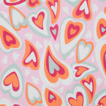 Lightweight Graphic Heart Scarf | Pink & Grey