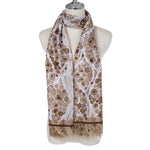 Lightweight Abstract Animal Print Scarf | Beige & White