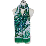 Lightweight Botanical Print Scarf | Green