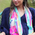 Lightweight Floral Print Scarf | Multicolour