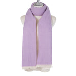 Lightweight Herringbone Scarf with Fringe | Violet
