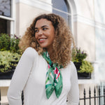 Lightweight Tropical Jungle Neckerchief | Green & Pink