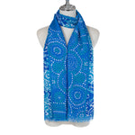 Lightweight Spot Mosaic Print Scarf | Blue