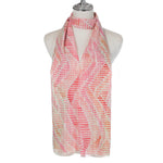 Lightweight Spot Mosaic Print Scarf | Pink & Green