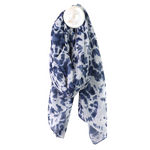 Lightweight Tie Dye Print Scarf | Blue & White
