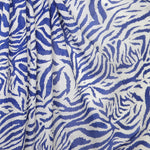 Lightweight Zebra Print Scarf | Blue & White