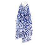 Lightweight Zebra Print Scarf | Blue & White