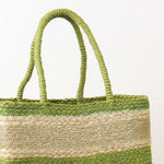 Natural Jute Beach Bag | Green