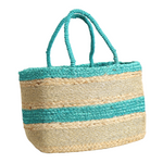 Natural Jute Beach Bag | Turquoise