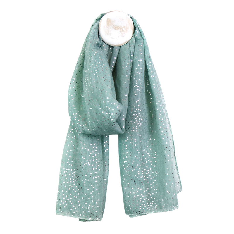 Silver Foil Speckled Scarf | Mint