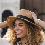 Sun Hat with Black Detail | Natural